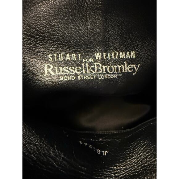 Stuart Weitzman x Russell & Bromley Over-The-Knee Boots 7.5 Black Suede Wedge - Picture 4 of 6